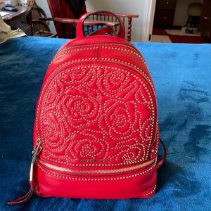 Michael Kors red backpack
